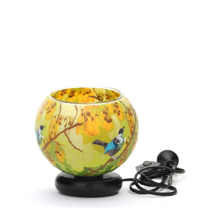 Glass Electric Lamp - Kowhai Tui