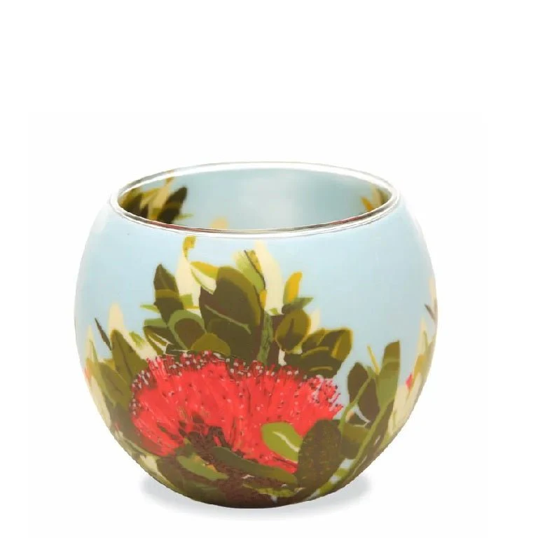 Glass Tealight Holder - Pohutukawa Blush
