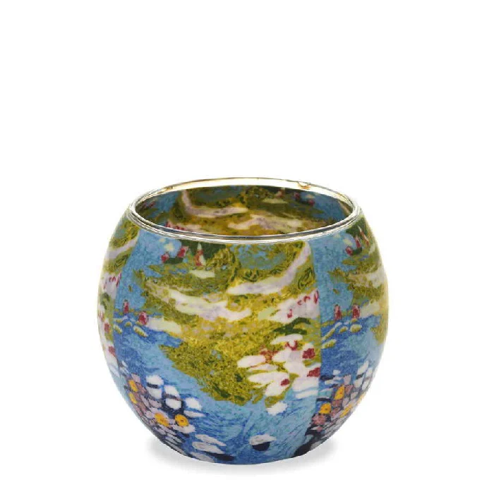 Glass Tealight Holder - Water Lilies