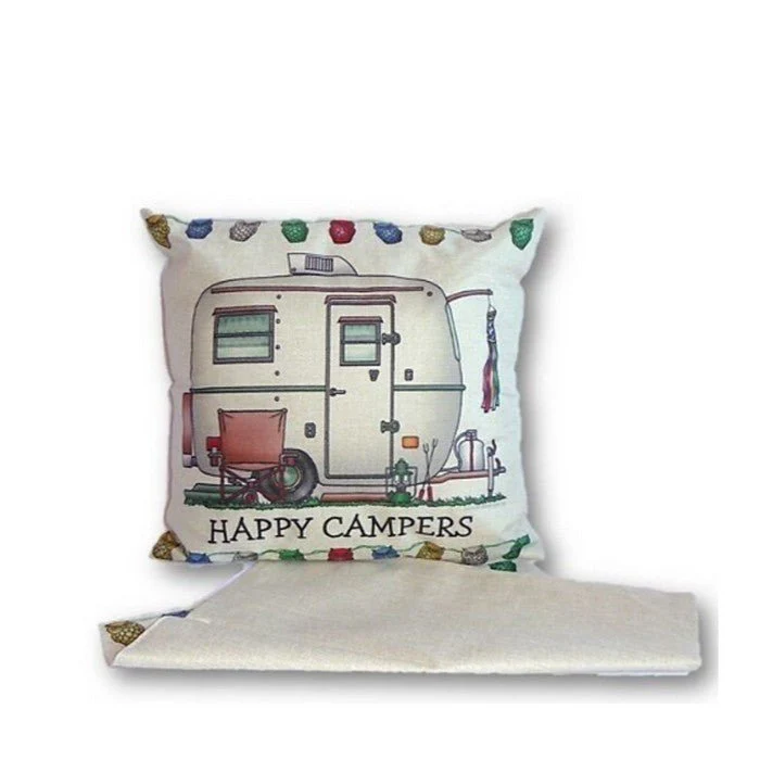Happy Campers Vintage Cushion - Image 2