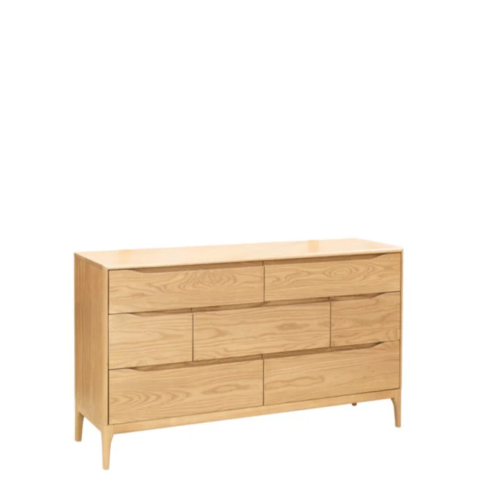 Havelock Lowboy 7 Drawers - Ash timber