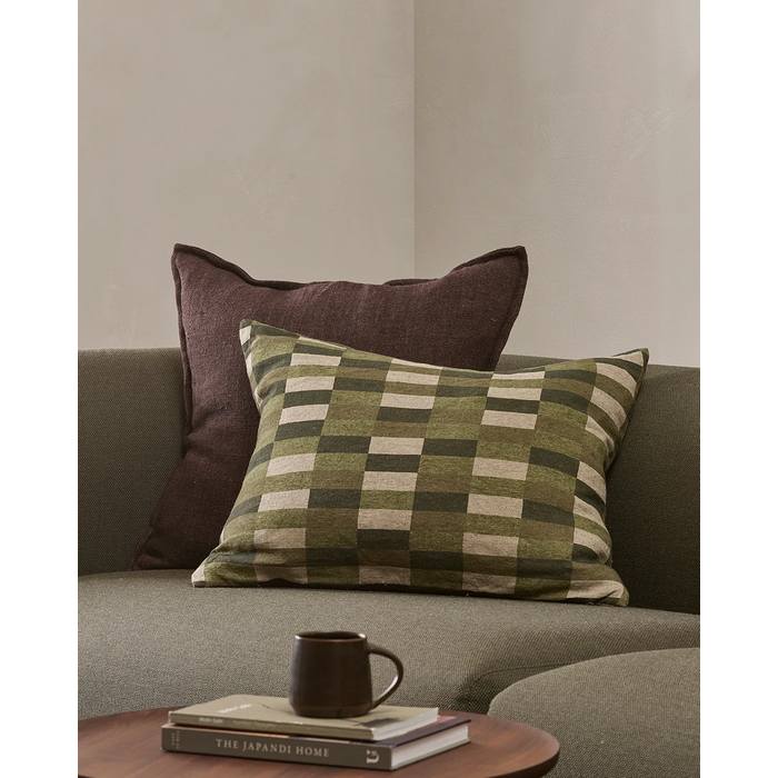 Hugo Cushion (Linen) - grid pattern - Image 4