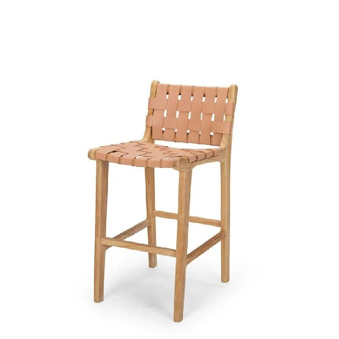 Indo Barstool High Back 650SH - Woven leather - Image 3