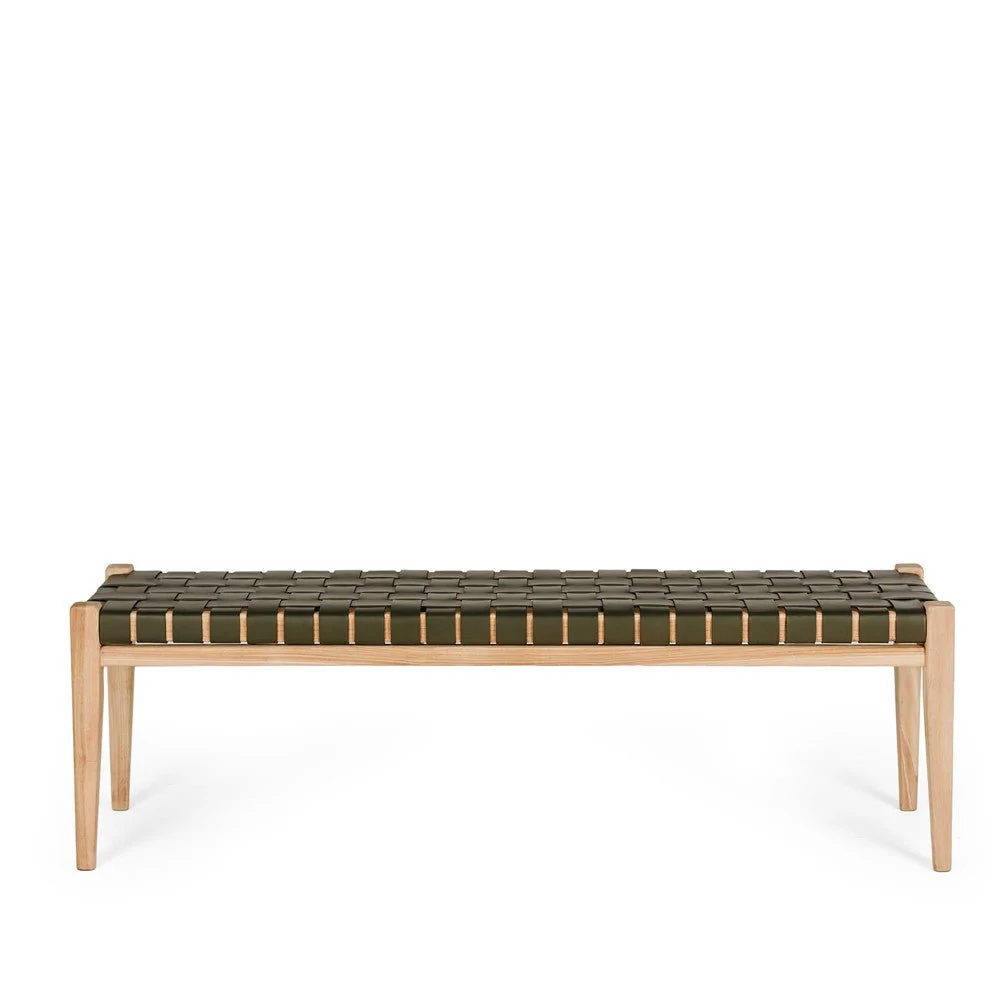 Indo Bench Seat 1500w - Woven leather - Image 2