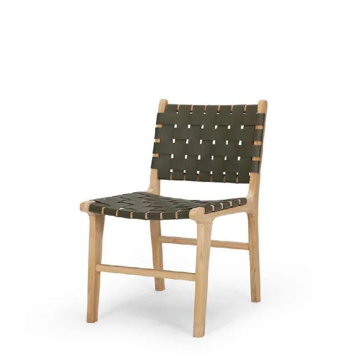 Indo Dining Chair - Woven leather - Image 13