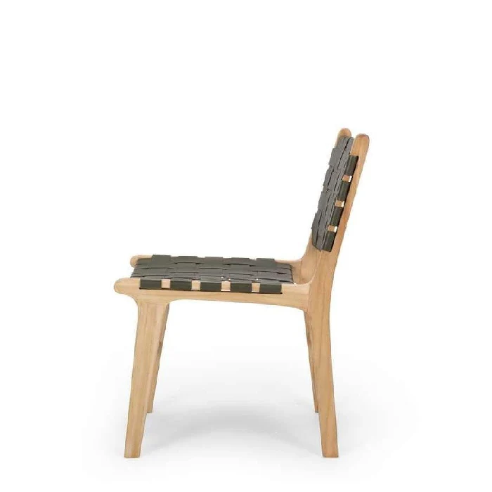 Indo Dining Chair - Woven leather - Image 16