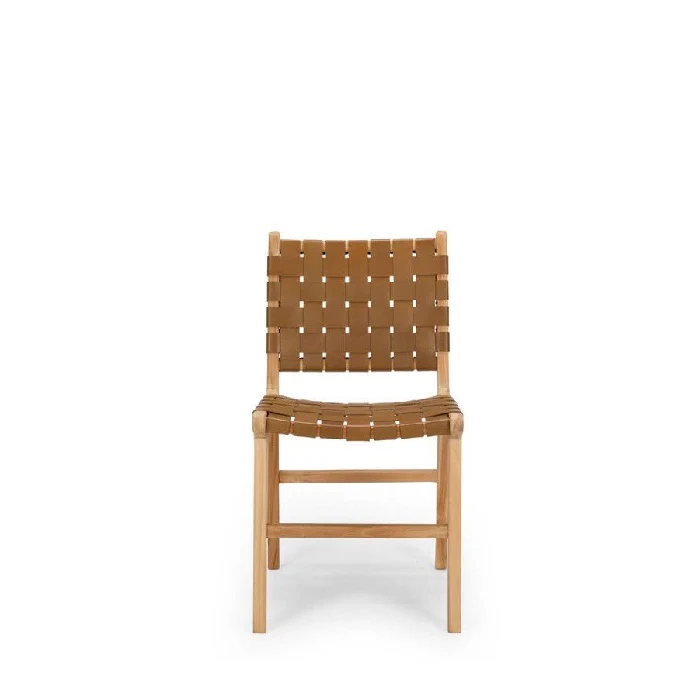 Indo Dining Chair - Woven leather - Image 5