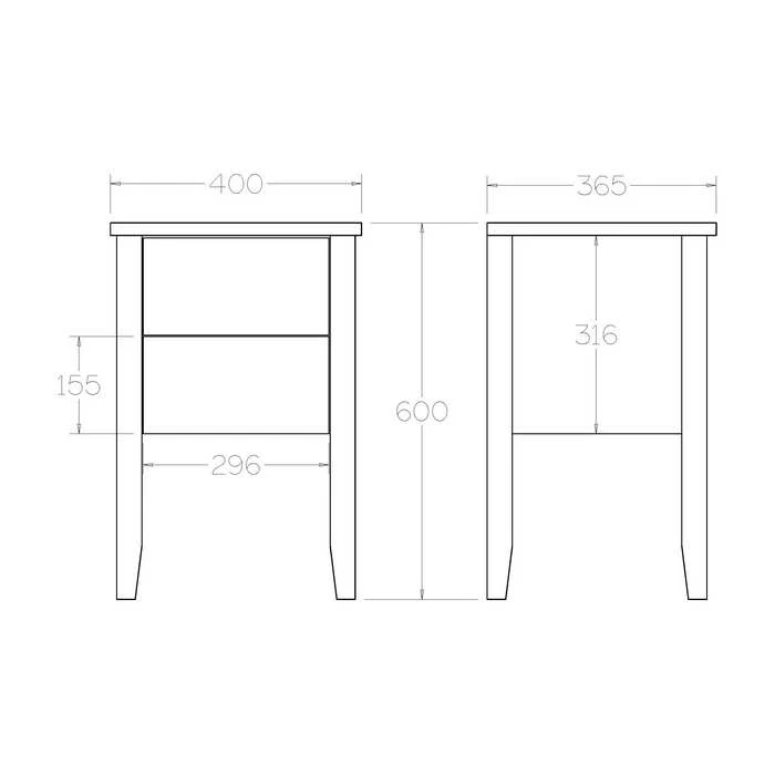 Ivydale Bedside Slim - Ash - Image 24