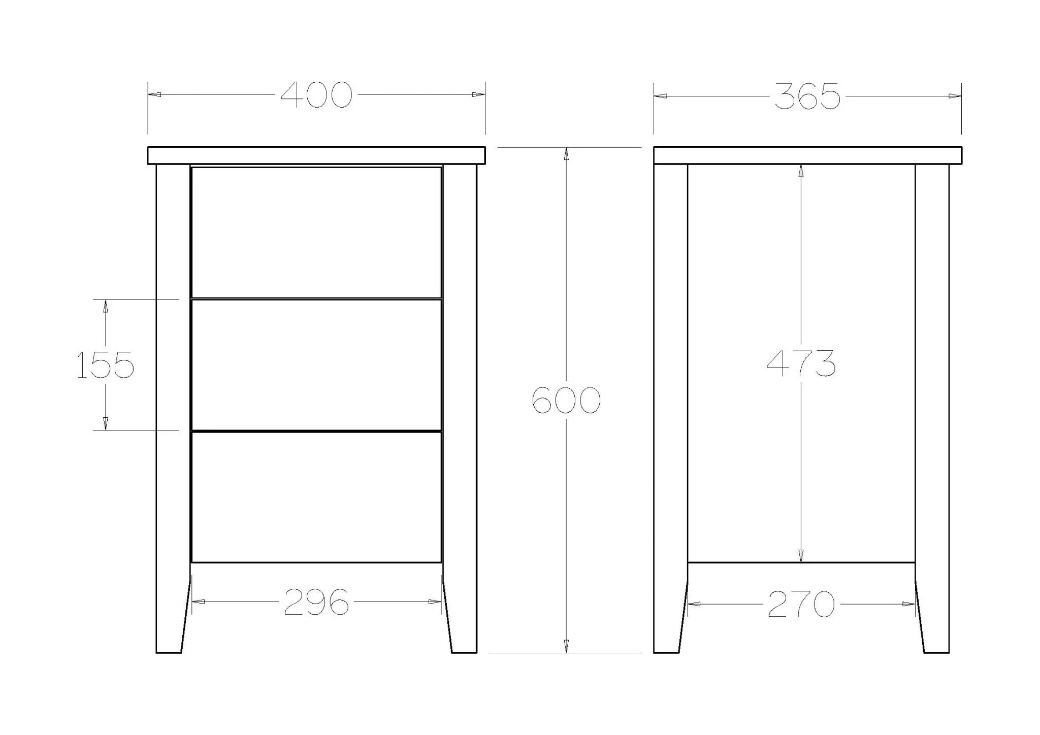 Ivydale Bedside Slim - Ash - Image 26