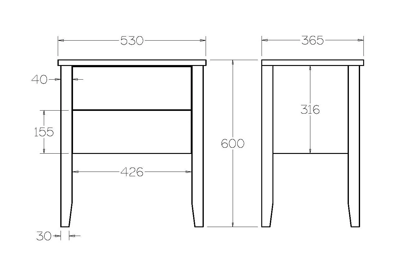 Ivydale Bedside Wide - Crafted in Ash - Image 24