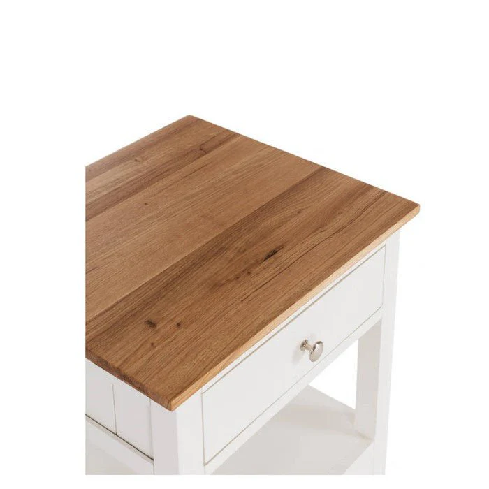 Jessica Bedside 1  Drawer - Oak Top - Image 3