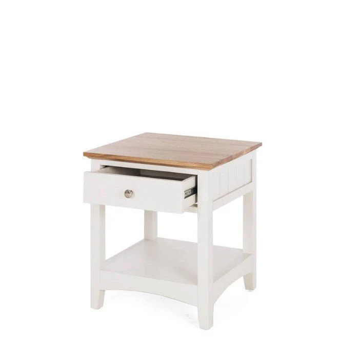 Jessica Bedside 1  Drawer - Oak Top - Image 4