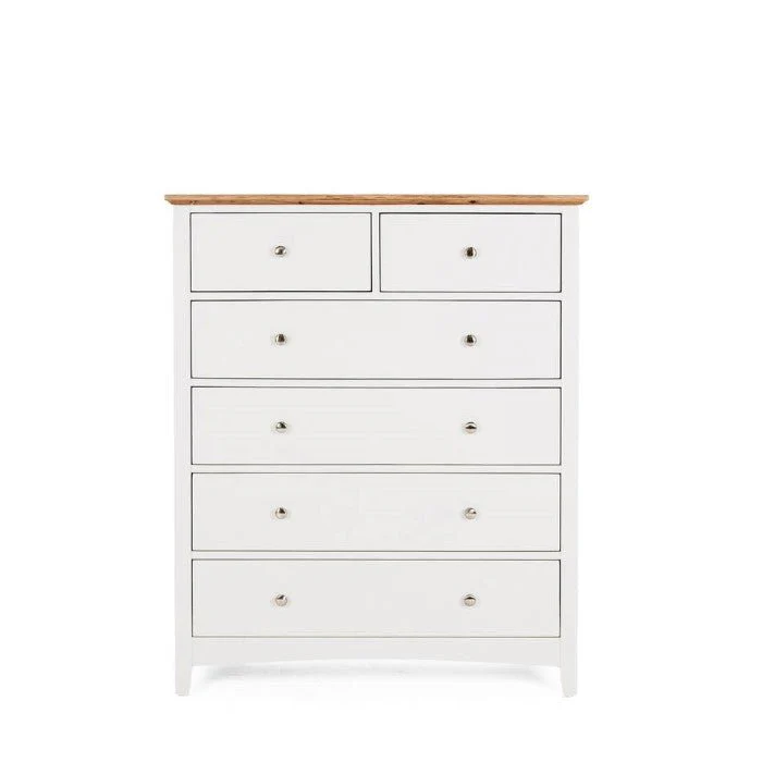 Jessica Chest 6 Drawer - Oak Top