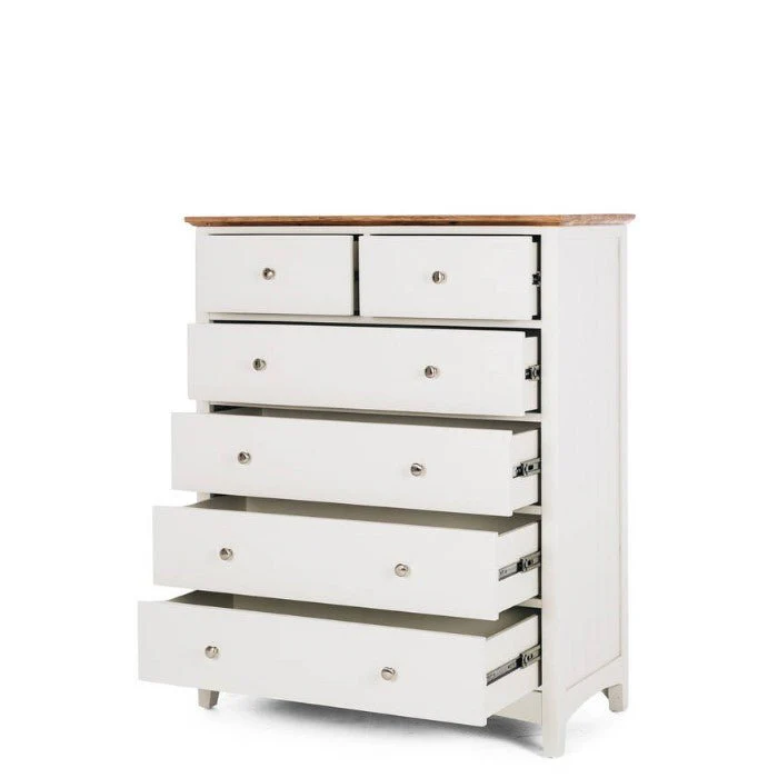 Jessica Chest 6 Drawer - Oak Top - Image 3
