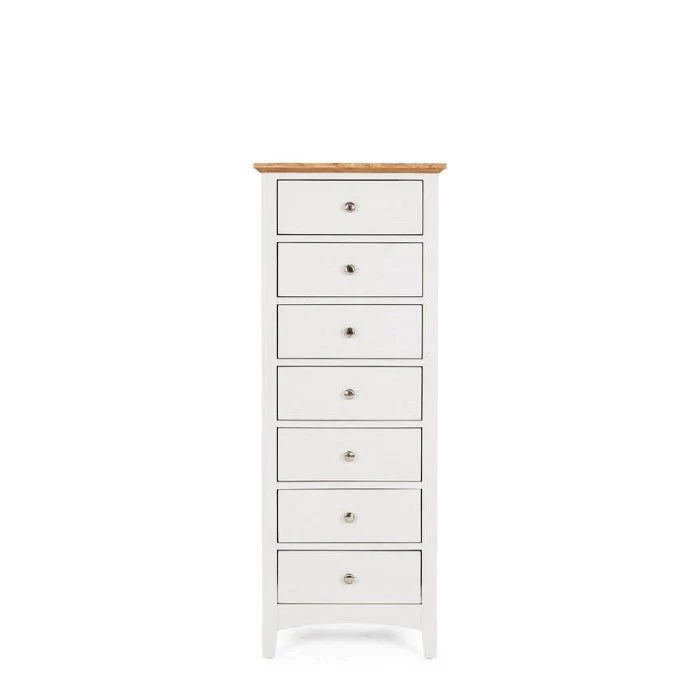 Jessica Tallboy 7 Drawer - Oak Top