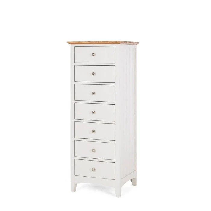 Jessica Tallboy 7 Drawer - Oak Top - Image 2