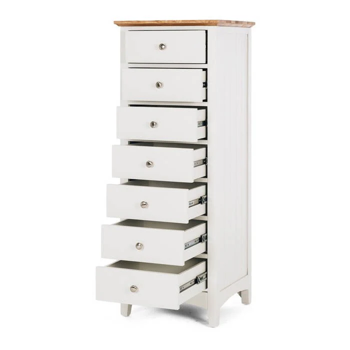 Jessica Tallboy 7 Drawer - Oak Top - Image 3