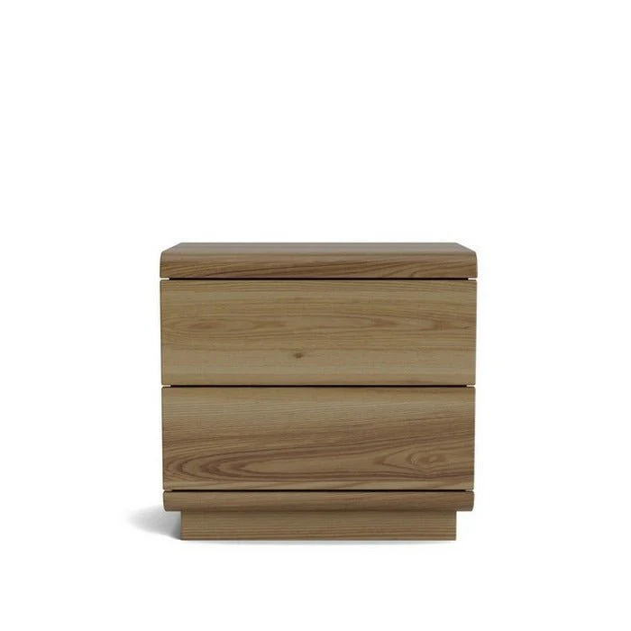 Karamea Bedside 2 Drawer - With Cut Out (Ash)