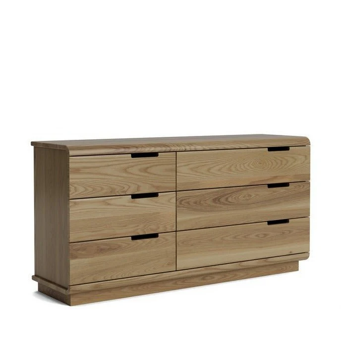 Karamea Lowboy 6 Drawer Large 1445w - With Cut Out (Ash) - Image 7
