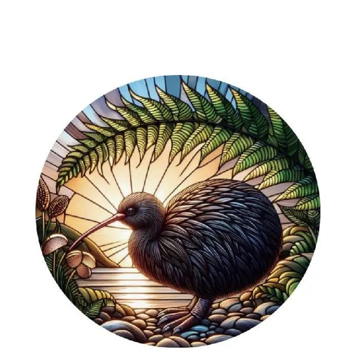 Kiwi Stained Glass Hanger 300dia