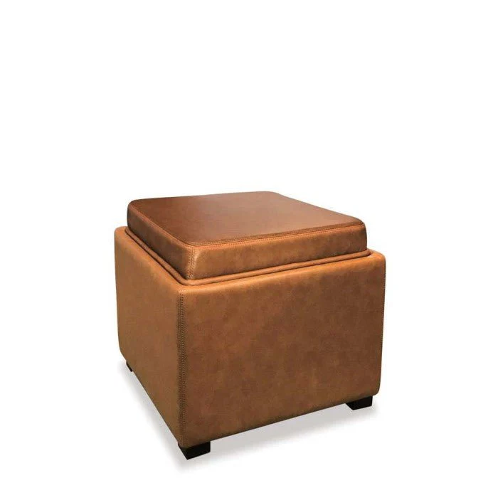 Kumi Flip-Lid Leather Ottoman - Image 3
