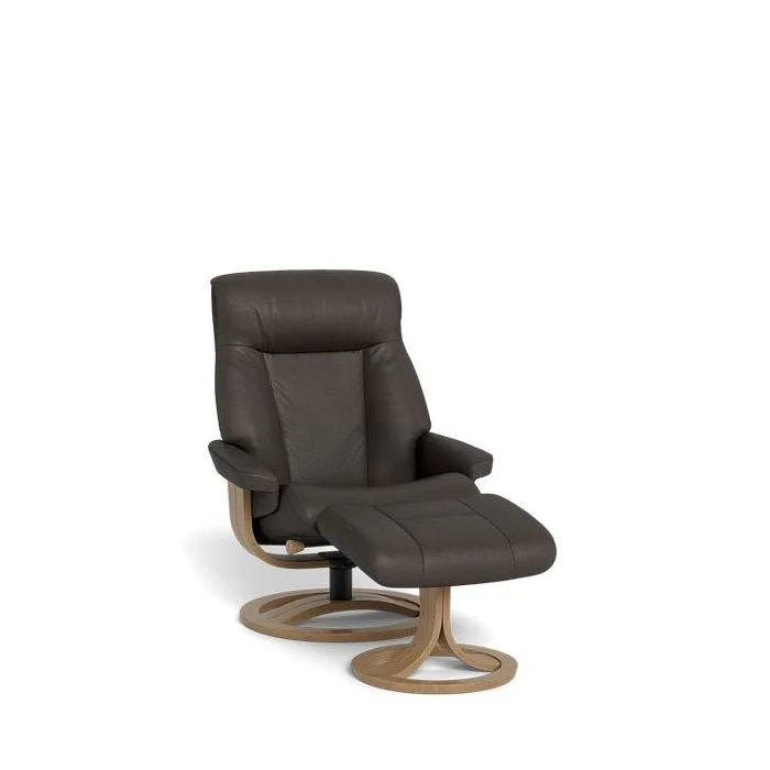 La-Z-Boy Atlanta Recliner + Footstool in Premium Aurora Leather