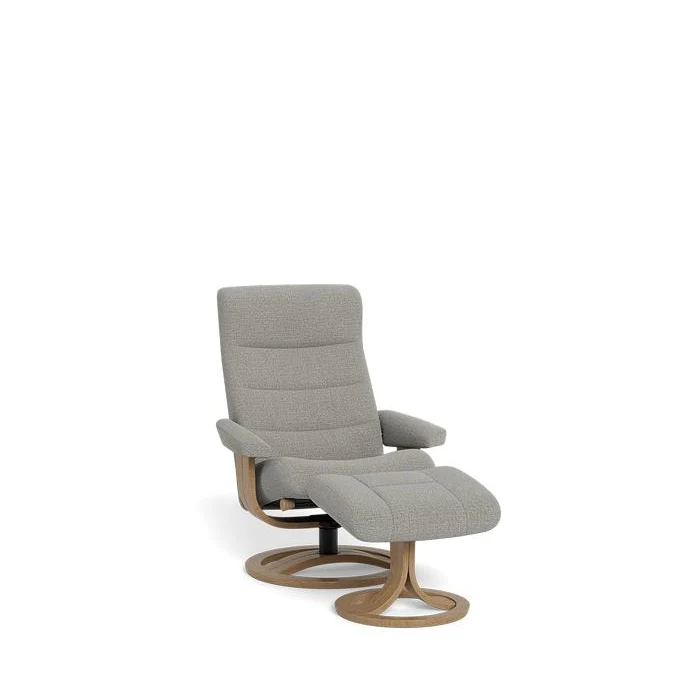 La-Z-Boy Tampa Oak Swivel Recliner + Footstool in Fabric
