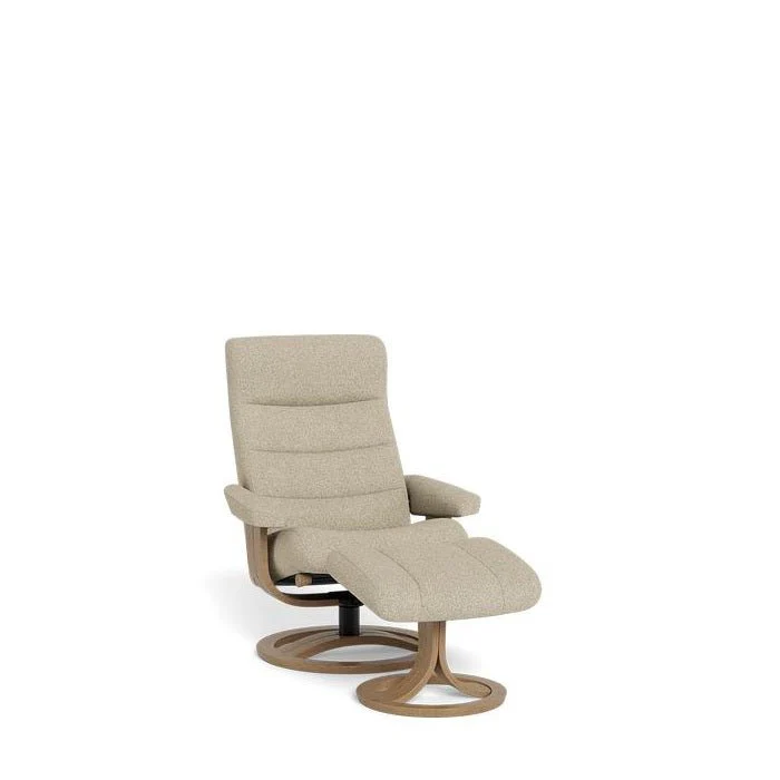 La-Z-Boy Tampa Oak Swivel Recliner + Footstool in Fabric - Image 10