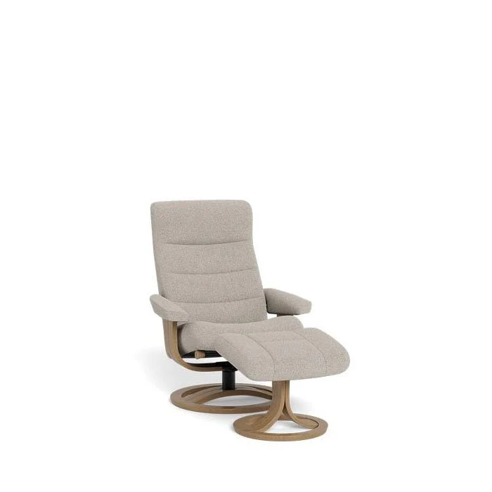 La-Z-Boy Tampa Oak Swivel Recliner + Footstool in Fabric - Image 11