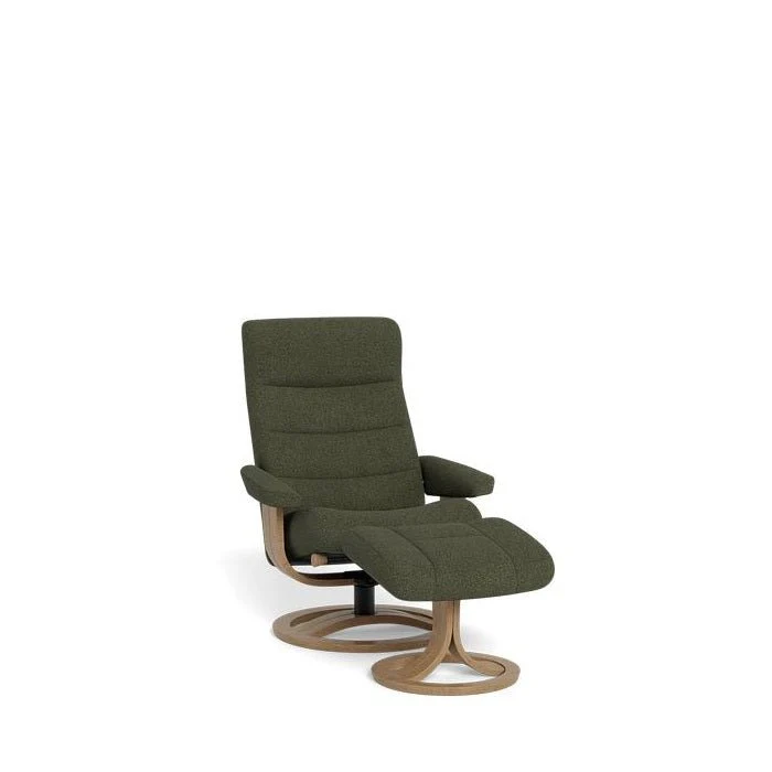 La-Z-Boy Tampa Oak Swivel Recliner + Footstool in Fabric - Image 12