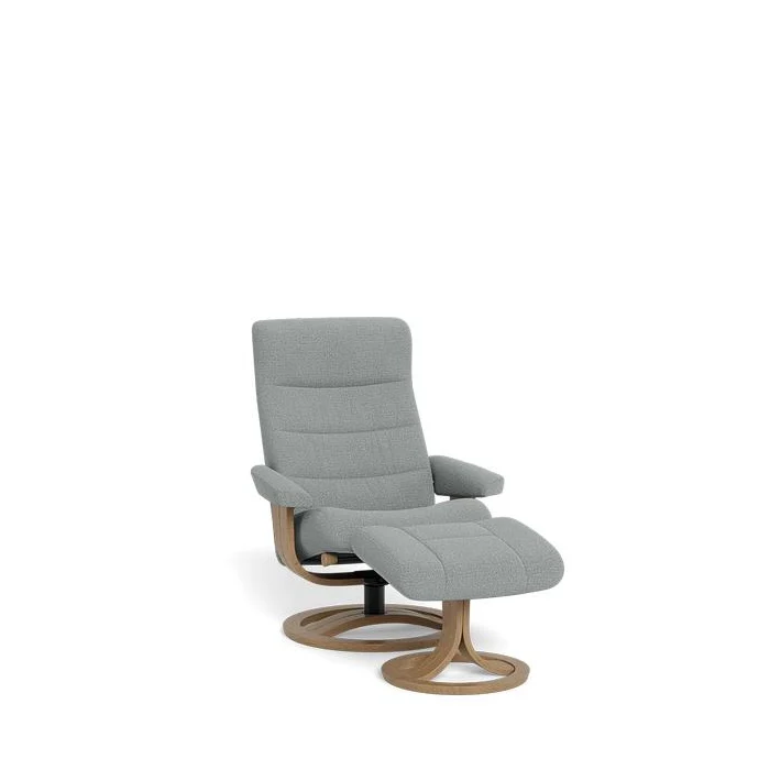 La-Z-Boy Tampa Oak Swivel Recliner + Footstool in Fabric - Image 2