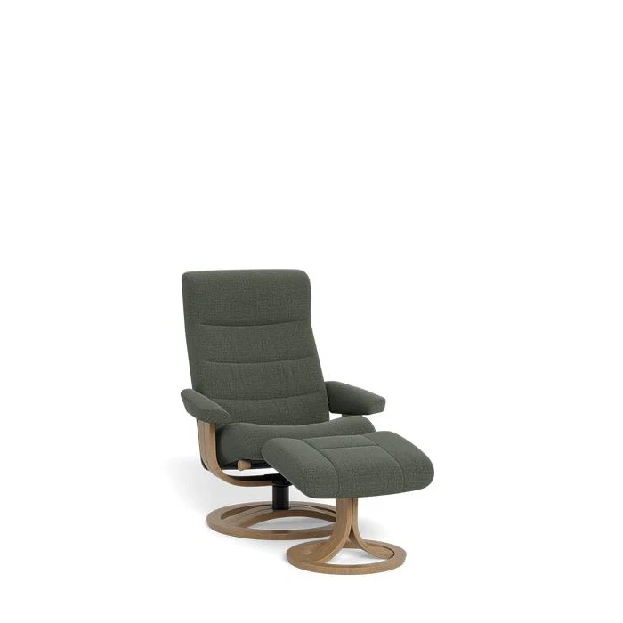 La-Z-Boy Tampa Oak Swivel Recliner + Footstool in Fabric - Image 3