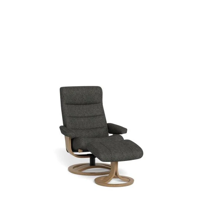 La-Z-Boy Tampa Oak Swivel Recliner + Footstool in Fabric - Image 4