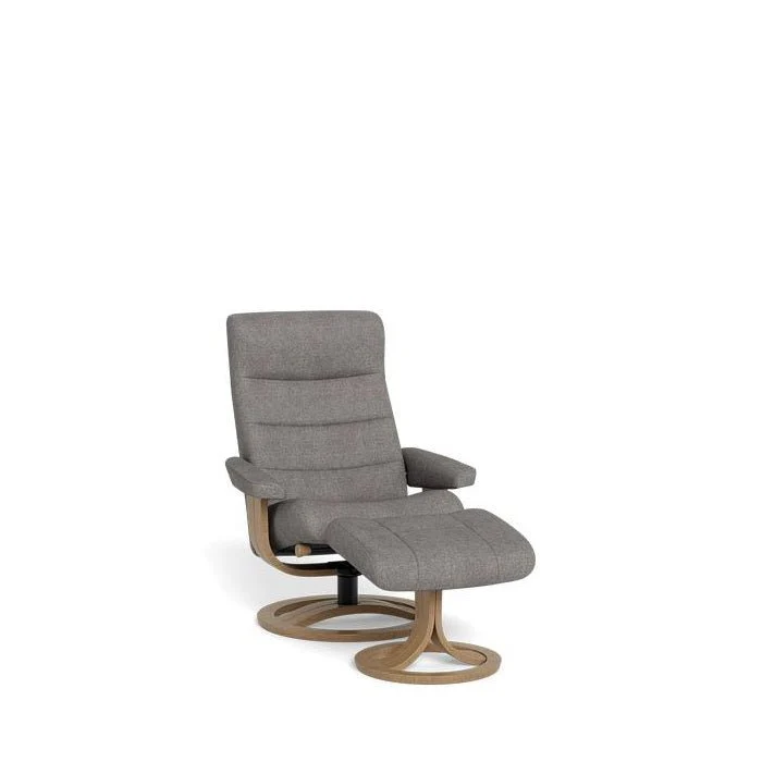 La-Z-Boy Tampa Oak Swivel Recliner + Footstool in Fabric - Image 5