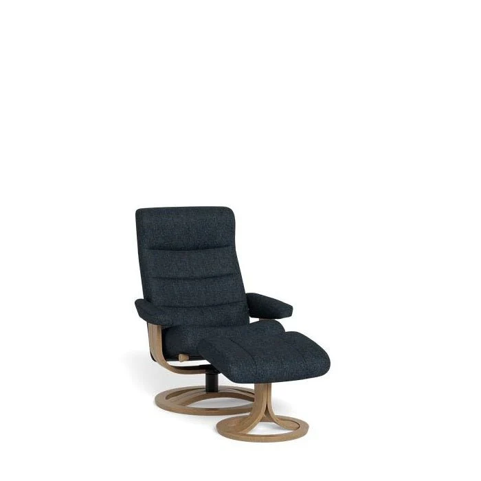 La-Z-Boy Tampa Oak Swivel Recliner + Footstool in Fabric - Image 7
