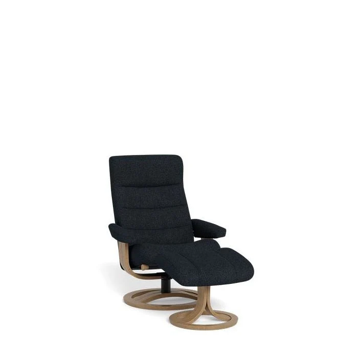La-Z-Boy Tampa Oak Swivel Recliner + Footstool in Fabric - Image 8