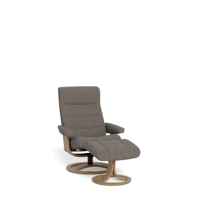 La-Z-Boy Tampa Oak Swivel Recliner + Footstool in Fabric - Image 9