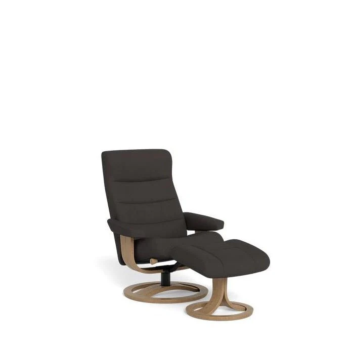 La-Z-Boy Tampa Oak Swivel Recliner + Footstool in Essenza Leather - Image 3