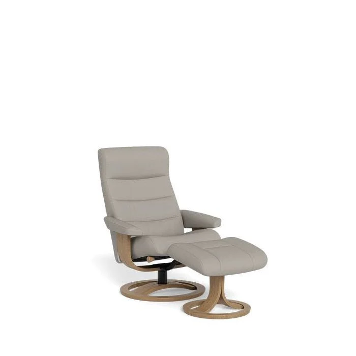 La-Z-Boy Tampa Oak Swivel Recliner + Footstool in Essenza Leather - Image 4
