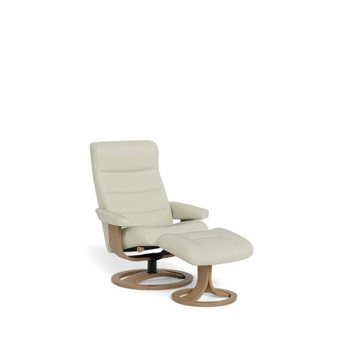 La-Z-Boy Tampa Oak Swivel Recliner + Footstool in Essenza Leather - Image 5