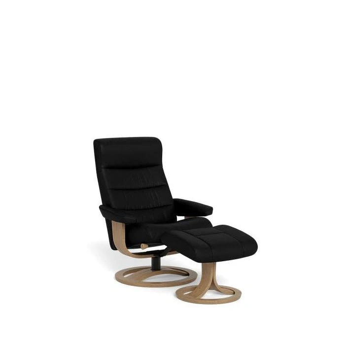 La-Z-Boy Tampa Oak Swivel Recliner + Footstool in Essenza Leather - Image 6
