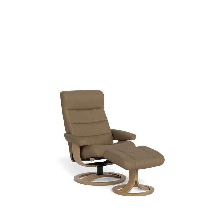 La-Z-Boy Tampa Oak Swivel Recliner + Footstool in Essenza Leather - Image 7