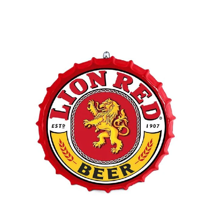 Lion Red Bottle Top Sign