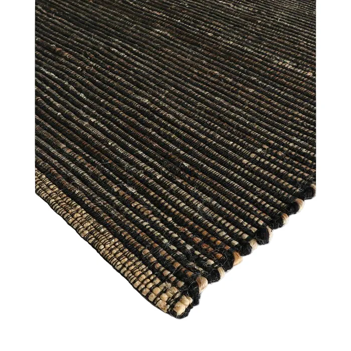 Lissa Floor Rug - Black (Hemp Blend)