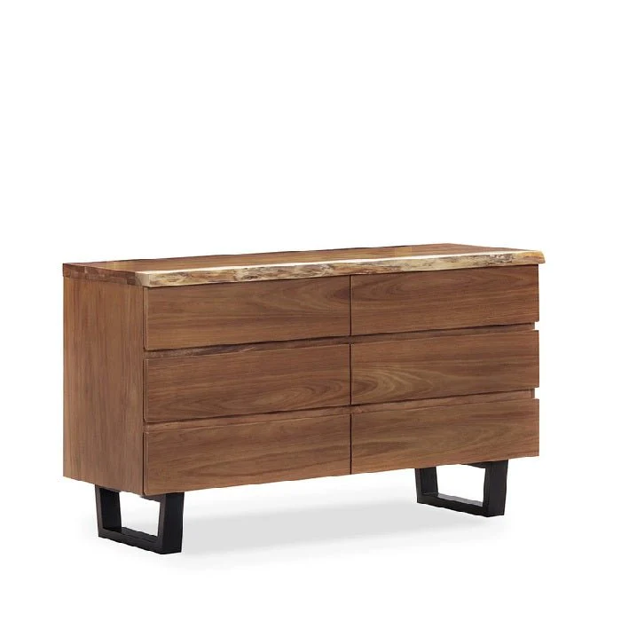 LiveEdge 6 Drawer Dresser - Blackwood veneer