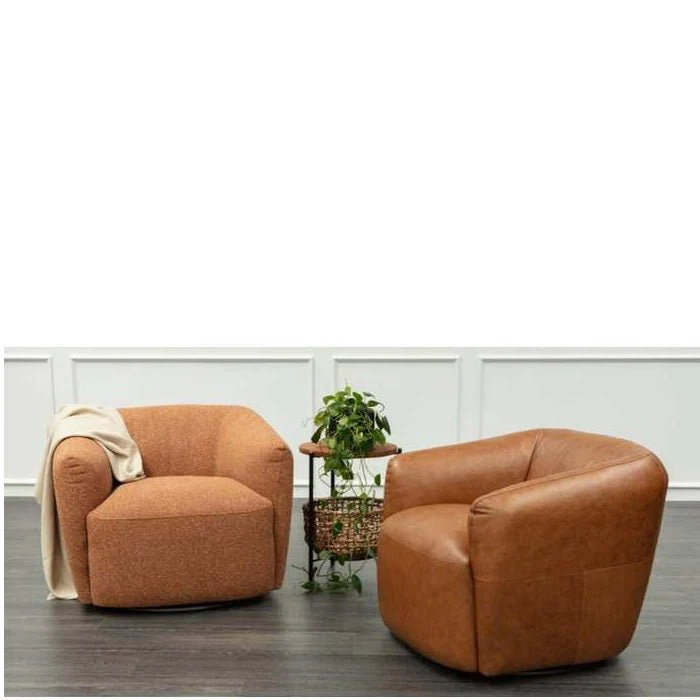 Luigi Swivel Armchair in Fabric - Image 5