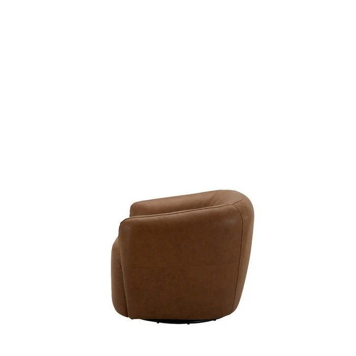 Luigi Swivel Armchair in Leather - Image 3