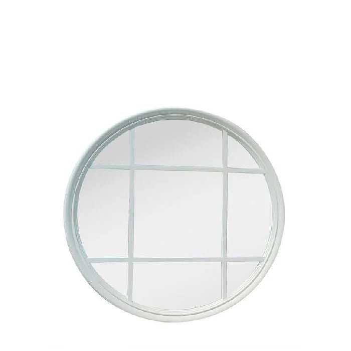 Matt White Framed Wall Mirror 1000dia