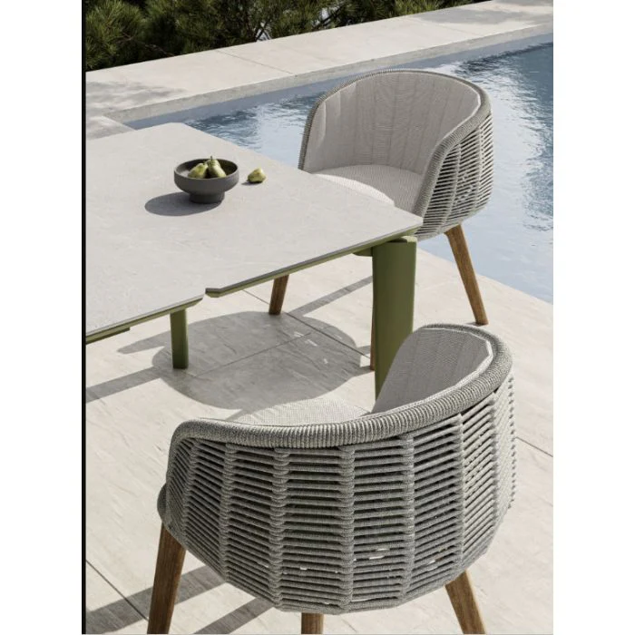 Maya Outdoor Dining Chair - soft pumice rope - Image 2