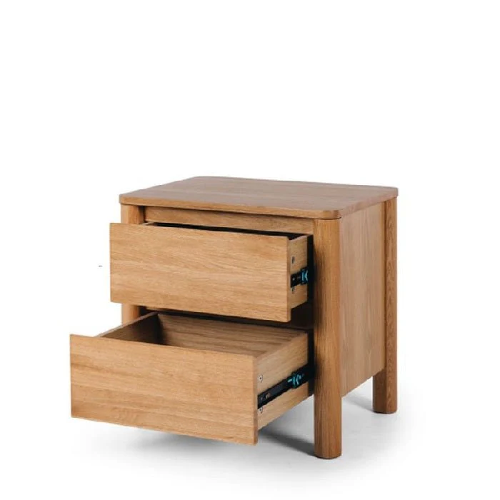 Meiko 2 Drawer Bedside - Crafted in Oak - Image 3